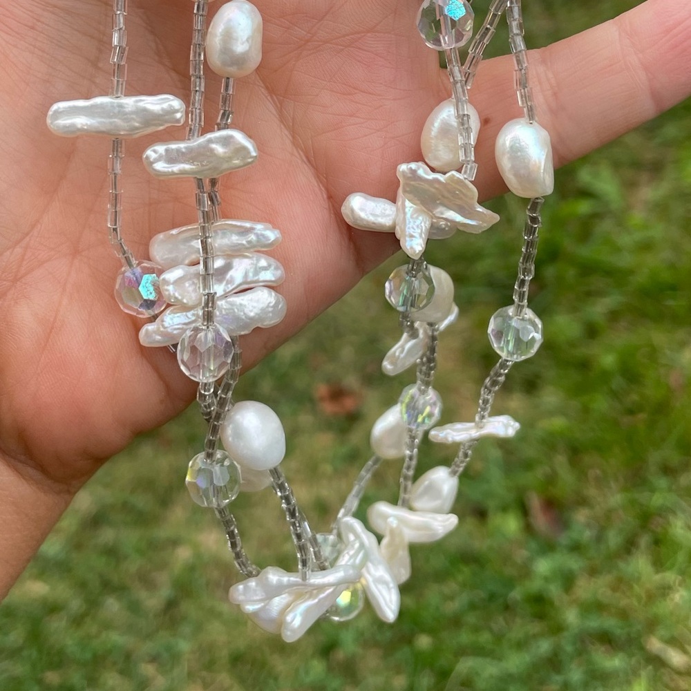 Vintage Pearl Crystal Fetish Choker Necklace - Picture 4 of 7